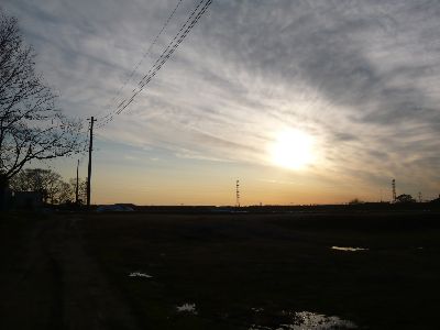 小田城跡の落陽